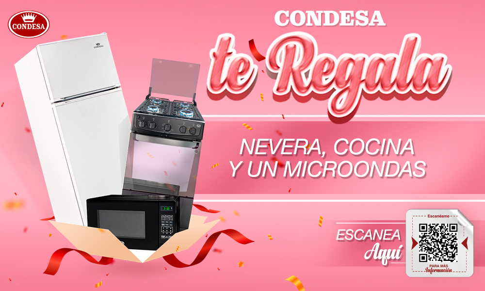 Condesa te regala: Una Nevera, Una Cocina y Un Microondas